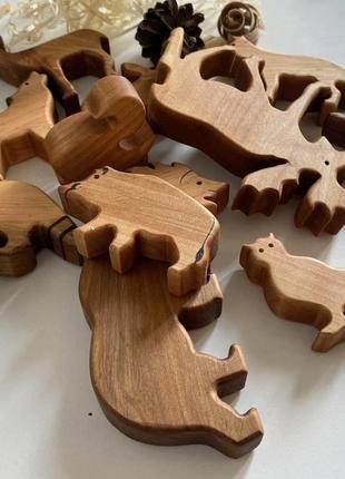 Дерев'яні лісові тварини дерев'яні іграшки дерев'яні фігурки подарунок4 фото