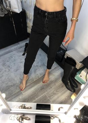 Черные джинсы черные скини высокая посадка1 фото