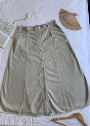 Длинная юбка из натурального хлопка а-силуэта (размер 16/44-18/46)1 фото