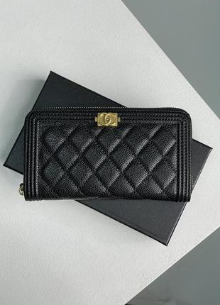 Гаманець chanel wallet boy black/gold