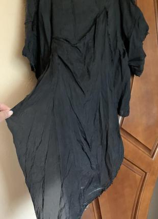 Black hole шелковая черная асимметричная блуза оверсайз украинского нишевого бренда оверсайз размер s m l xl xxl4 фото