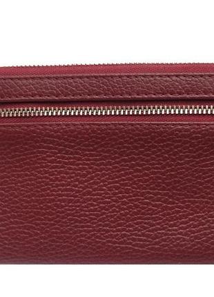 Кожаный кошелек цвета марсала