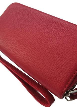 Жіночий гаманець з червоної фактурної шкіри7 фото