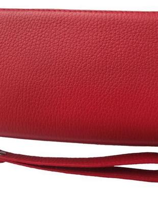 Жіночий гаманець з червоної фактурної шкіри3 фото