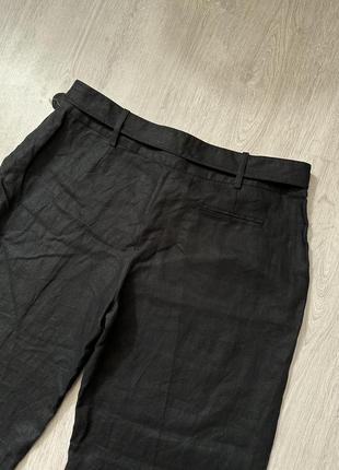 Льняні нові штани чорні прямі палацо 100% льон4 фото