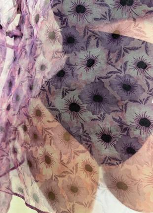 Topshop шикарная прозрачная трендовая блуза из фатина в принт l-xl9 фото
