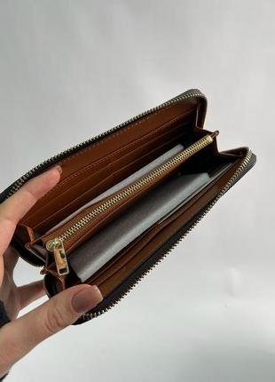 Гаманець celine large zipped wallet in triomphe canvas brown6 фото