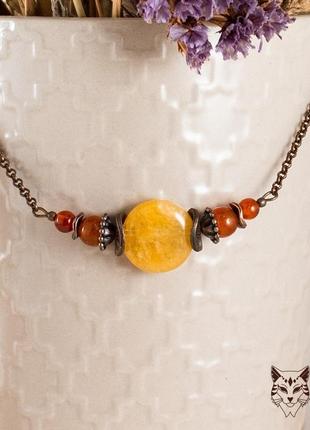 Браслет з жовтим кварцом "призахідне сонце"
