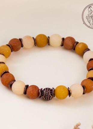 Браслет з матовим нефритом "прянощі"