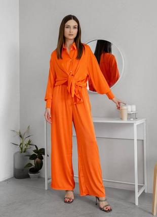 Домашний костюм шелк армани tokyo оранжевый