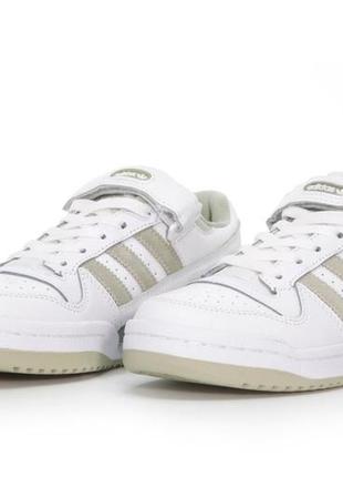 Кроссовки adidas forum low white olive10 фото