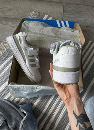 Кроссовки adidas forum low white olive4 фото