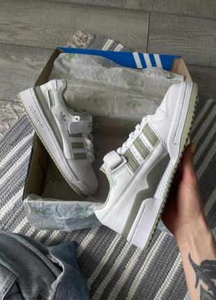 Кросівки adidas forum low white olive3 фото