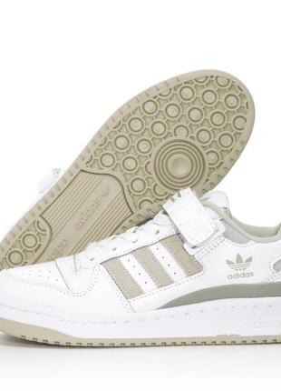 Кроссовки adidas forum low white olive9 фото