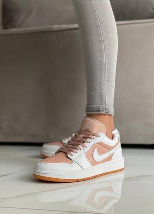 Женские кроссовки nike air jordan 1 low tan white снижка sale &lt;unk&gt; smb2 фото