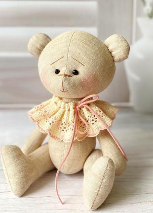Текстильна іграшка, бежевий ведмедик