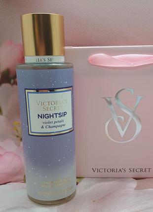 Парфюмированный мист для тела и волос nightsip victoria’s secret.