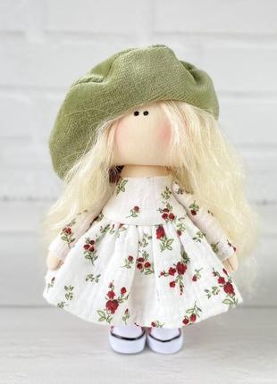 Маленькая текстильная кукла, кукла тильда1 фото