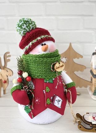 Новорічний сніговик, текстильний сніговик5 фото