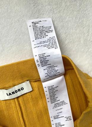 Штаны sandro paris р. s в рубчик, высокая посадка талия, широкие, клеш, премиум, желтые6 фото