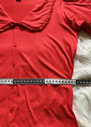 🌸‼️📣акция📣‼️1+1=3* самая модная вещь в🎁🌸 коралловая вискозная блуза с воротничком8 фото
