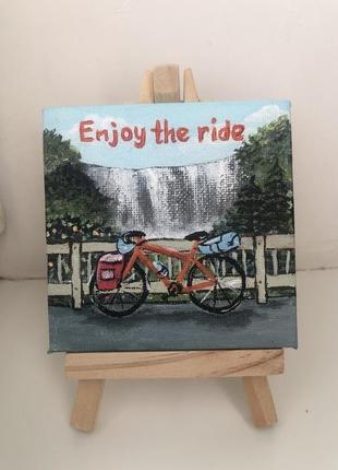 Мини картина “enjoy the ride” 8*8 см1 фото