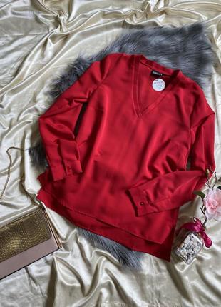 Красная роскошная блуза1 фото