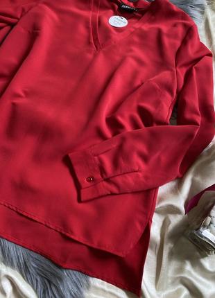 Червона розкішна блуза2 фото