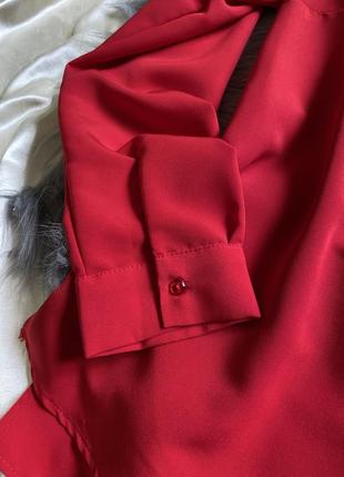 Красная роскошная блуза4 фото