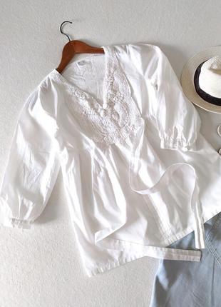 Супер лёгкая блуза с ажурным декором4 фото