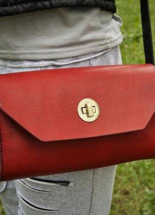 Червона жіноча сумочка "lady"2 фото