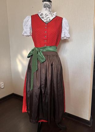 Червона вінтажна сукня сарафан австрійська2 фото