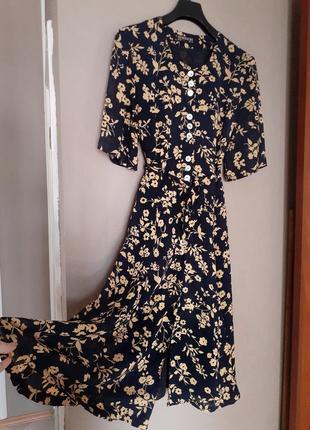 Новое  платье рубашка на пуговицах цветы цветочек халат1 фото
