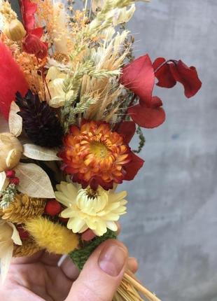 Осенний букет из сухоцветов и стабилизированных цветов6 фото