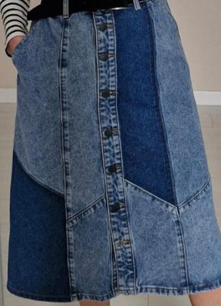 Невероятная джинсовая юбка на пуговицах denim by tu2 фото