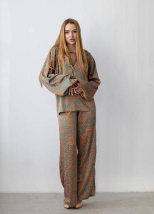 Жіночий костюм «lara» шовк армані помаранчевий