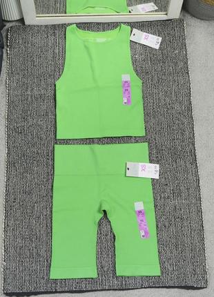 Новый зеленый костюм в рубчик primark3 фото
