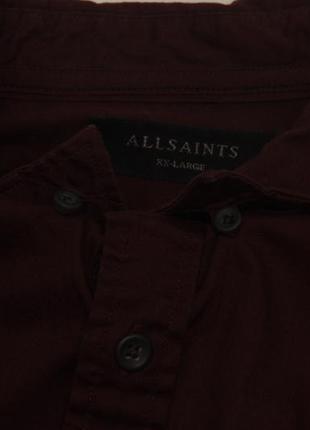 All saints рр xxl рубашка из хлопка yarmouth  рубашка из хлопка yaramouth от all saints  темно-бордо5 фото