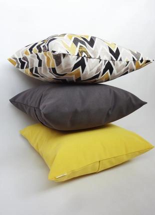 Декоративная подушка - геометрия, декор осенний, декоративна подушка, подушка желтая, подарок киев6 фото