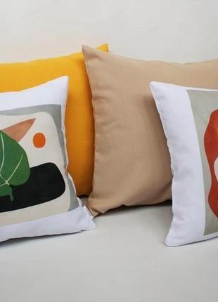 Декоративна подушка - геометрія, декор осінній, декоративна подушка, подушка жовта, подарунок київ2 фото