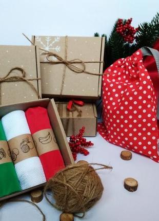 Новогодний подарочный набор эко мешочков киев, многоразовые мешочки киев, корпоративные подарки4 фото