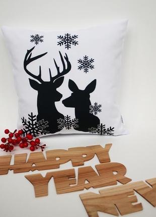 Подушка з бик київ, новорічна подушка з символом року київ, корпоративні подарунки, подушка олень4 фото