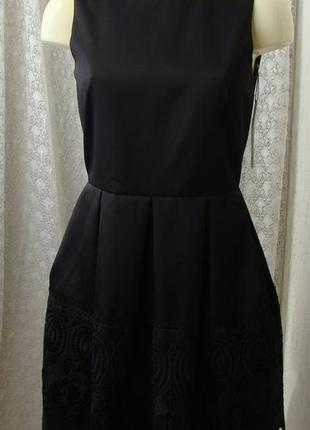 Платье маленькое черное плотное кружево closet р.44 66514 фото