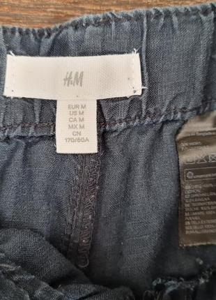 Лляні брюки/штани с розрізами h&m premium8 фото