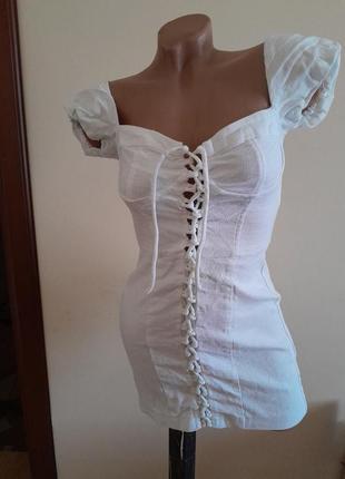 Белое платье xs-s zara