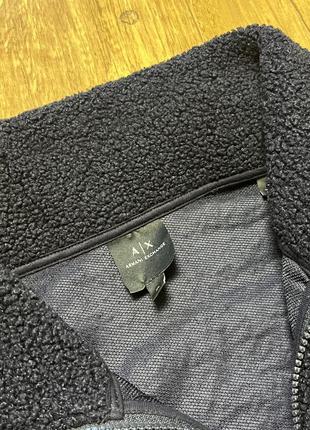 Armani exchange тедди куртка флисовая мужская оригинал со вставками нейлона6 фото