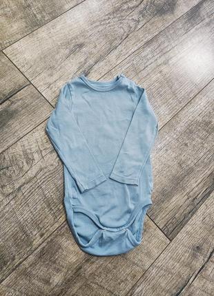 Боди, бодик с длинным рукавом, h&m, р. 74-80, 9-12мес., длинна 41см