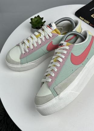 Найк блейзер nike blazer dunk jordan  платформа трендові кросівки шкіряні2 фото