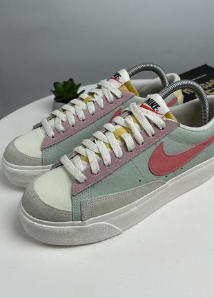 Найк блейзер nike blazer dunk jordan  платформа трендові кросівки шкіряні4 фото