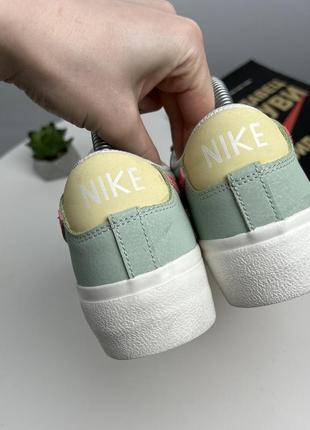 Найк блейзер nike blazer dunk jordan  платформа трендові кросівки шкіряні5 фото